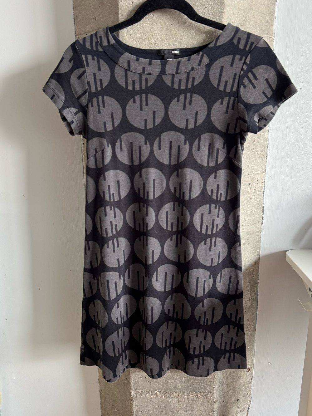 H&M 2000s Geometric Short Sleeve Mini Dress